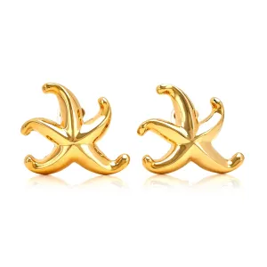 Gold Starfish Clip-On Earrings