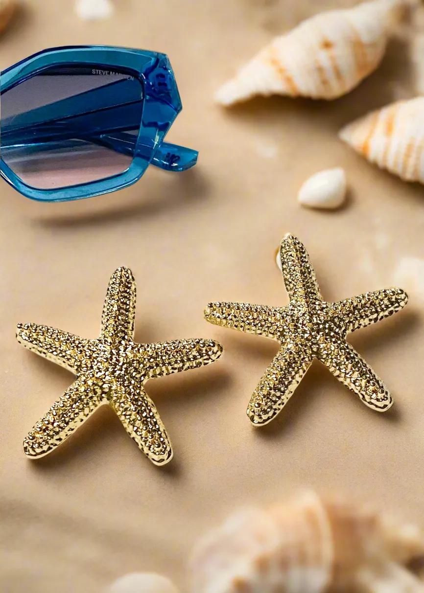 Gold Starfish Earrings