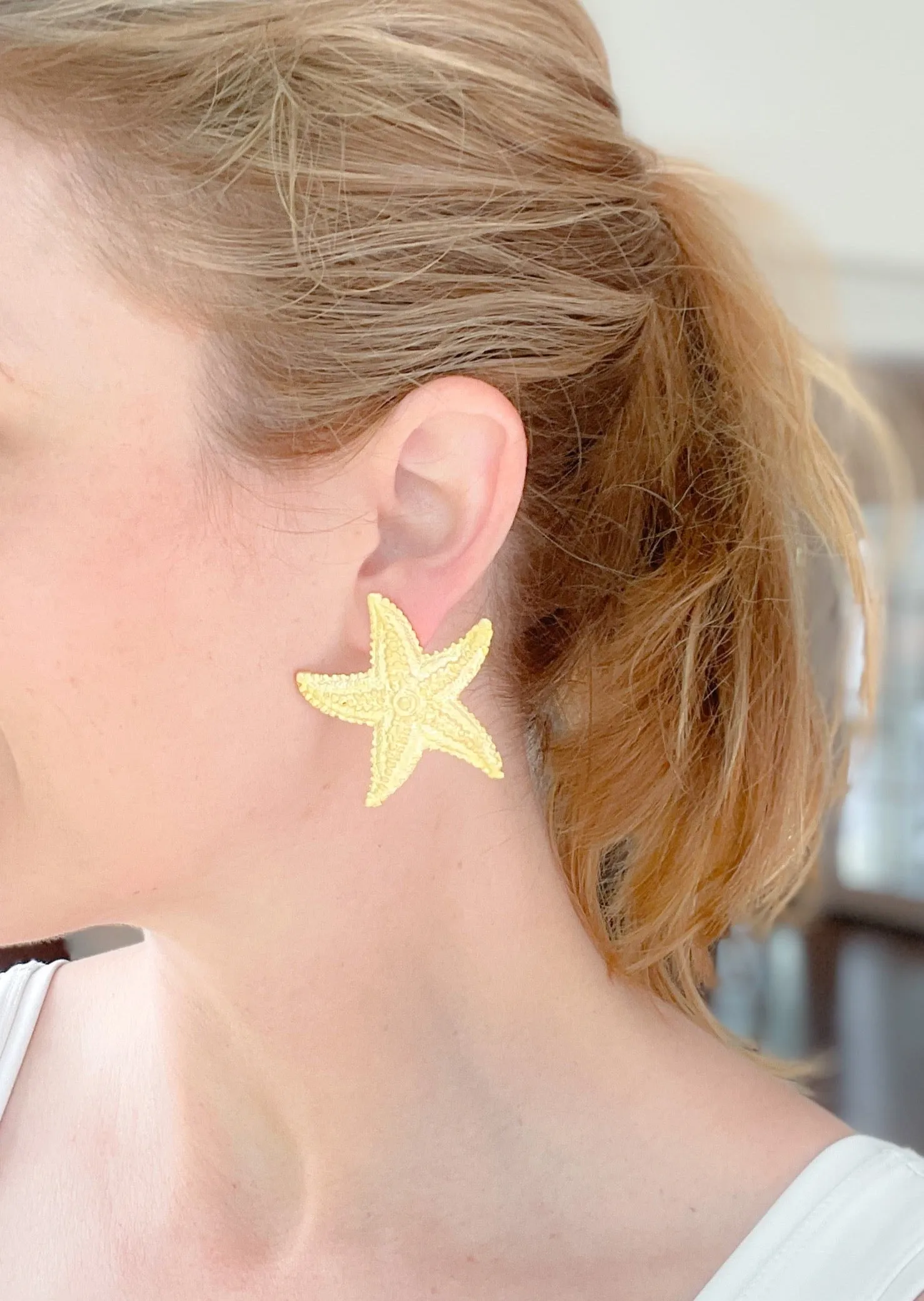 Gold Starfish Studs