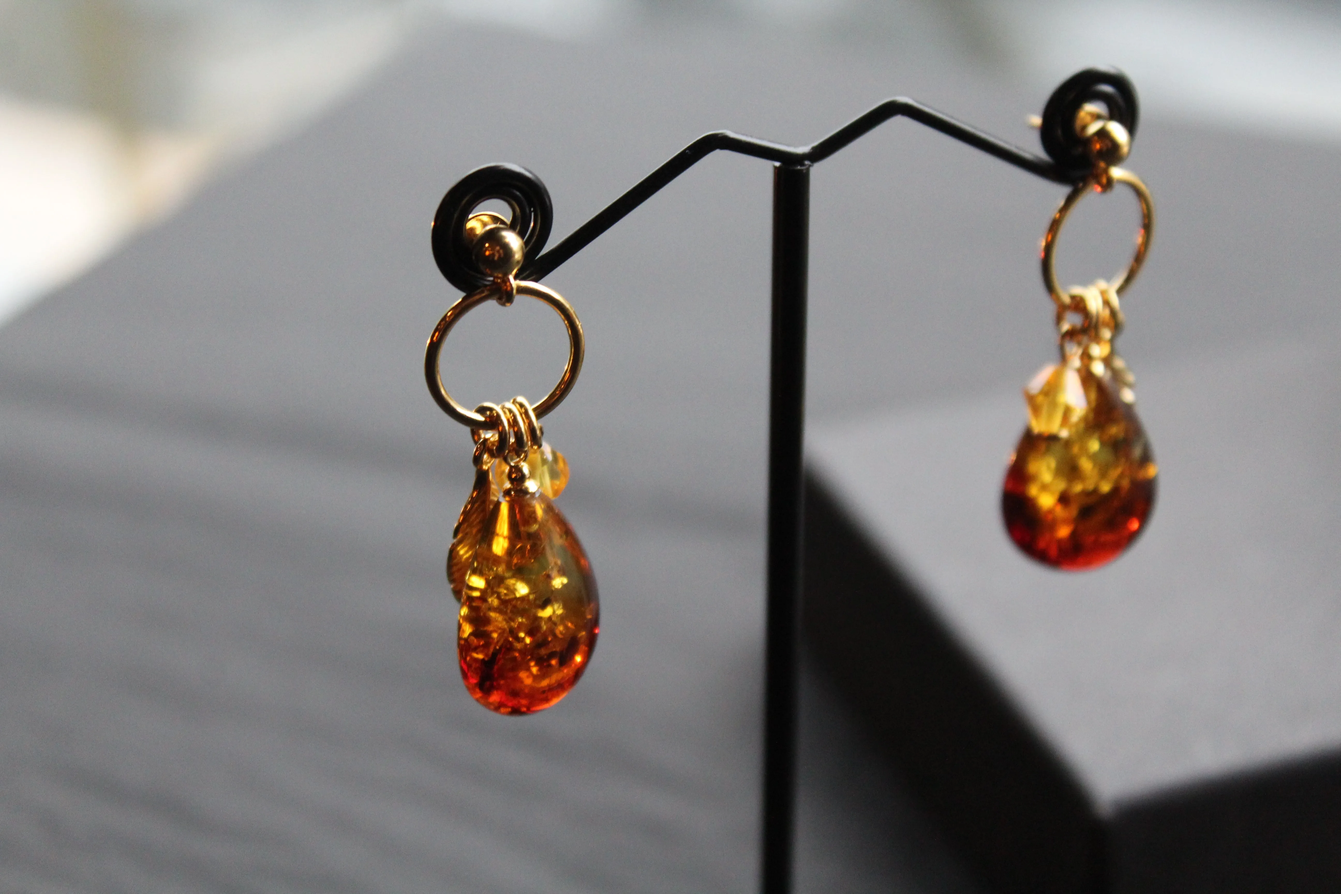 Gold Vermeil Ombre Amber Drop Earrings