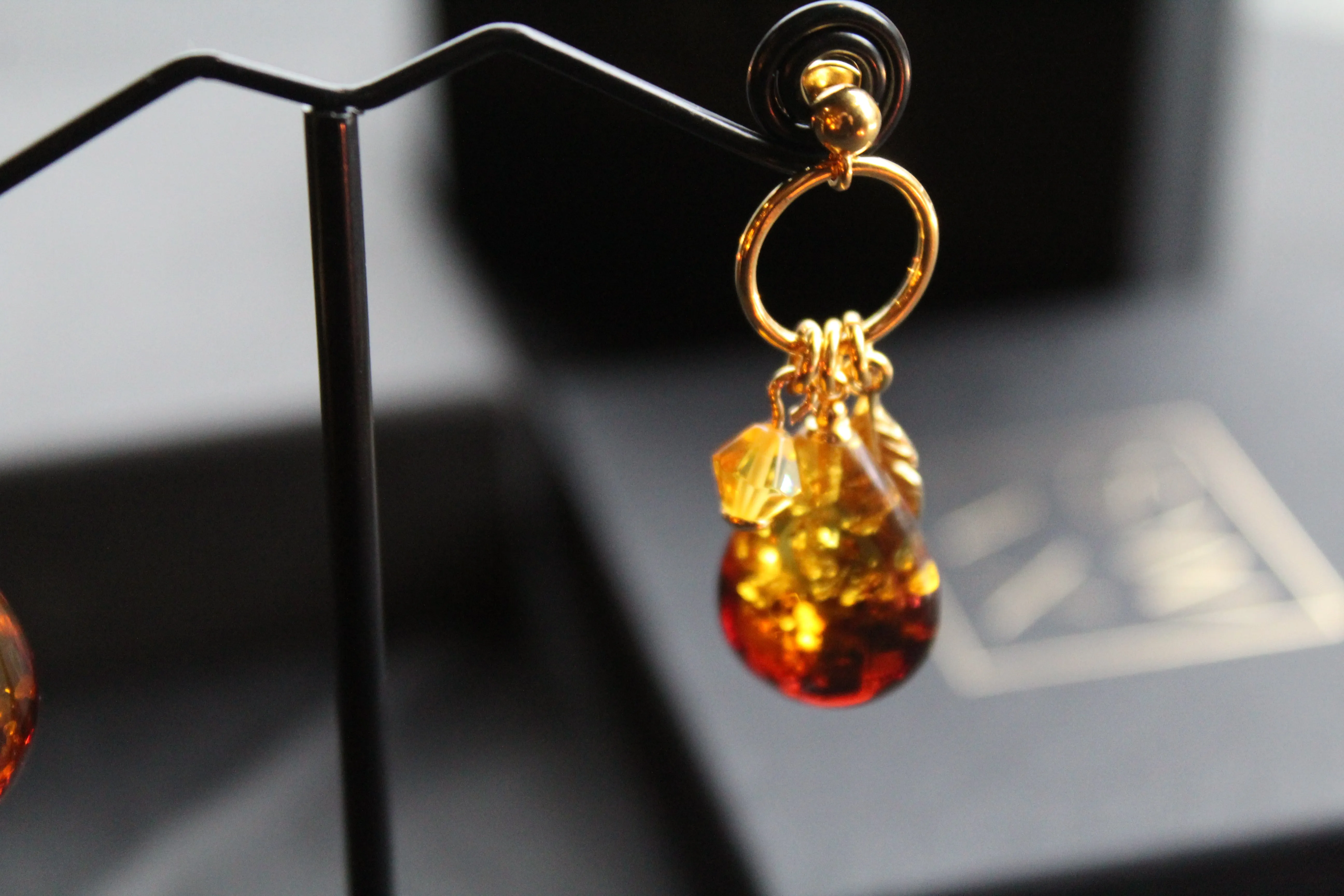 Gold Vermeil Ombre Amber Drop Earrings