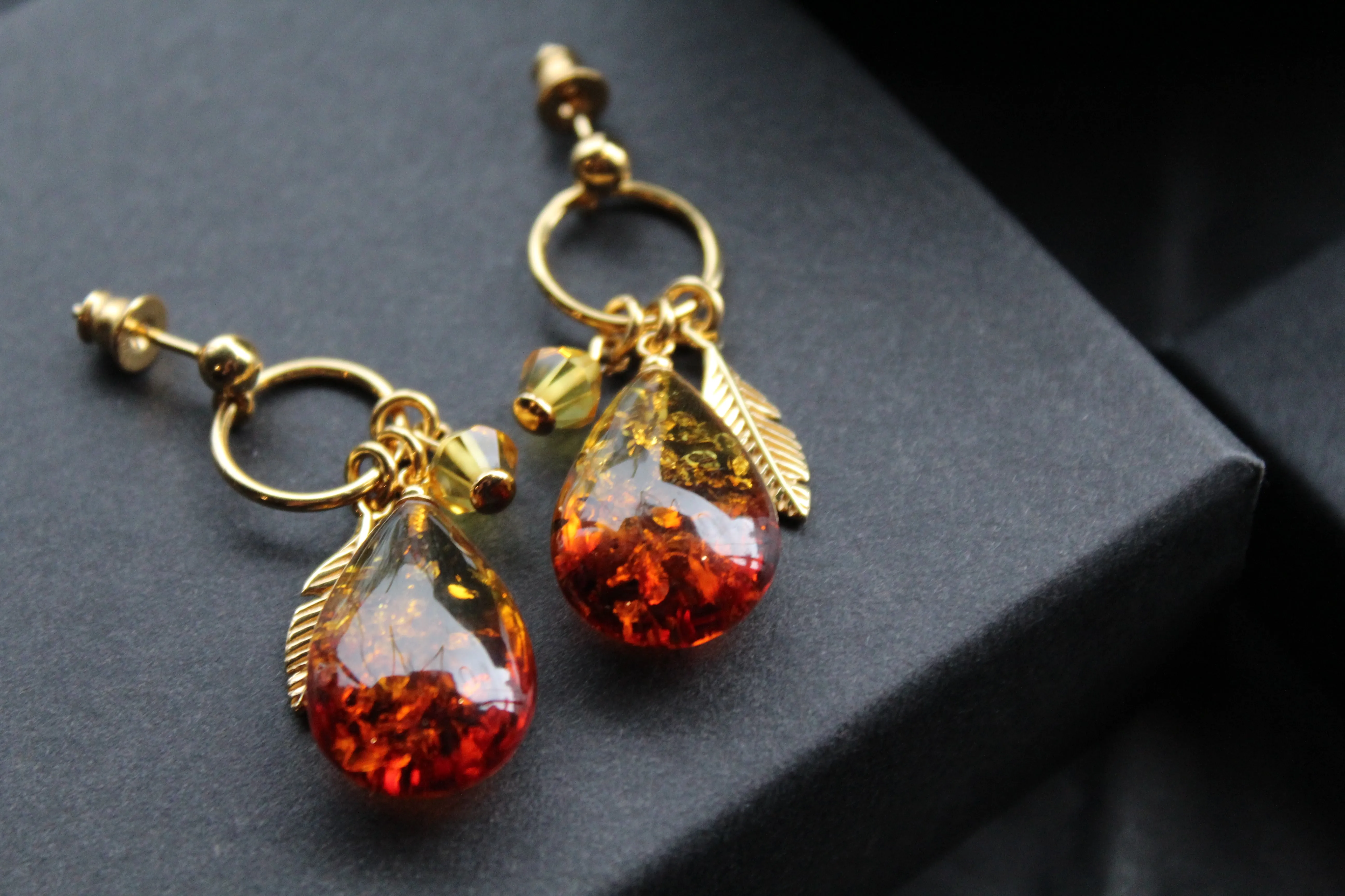 Gold Vermeil Ombre Amber Drop Earrings