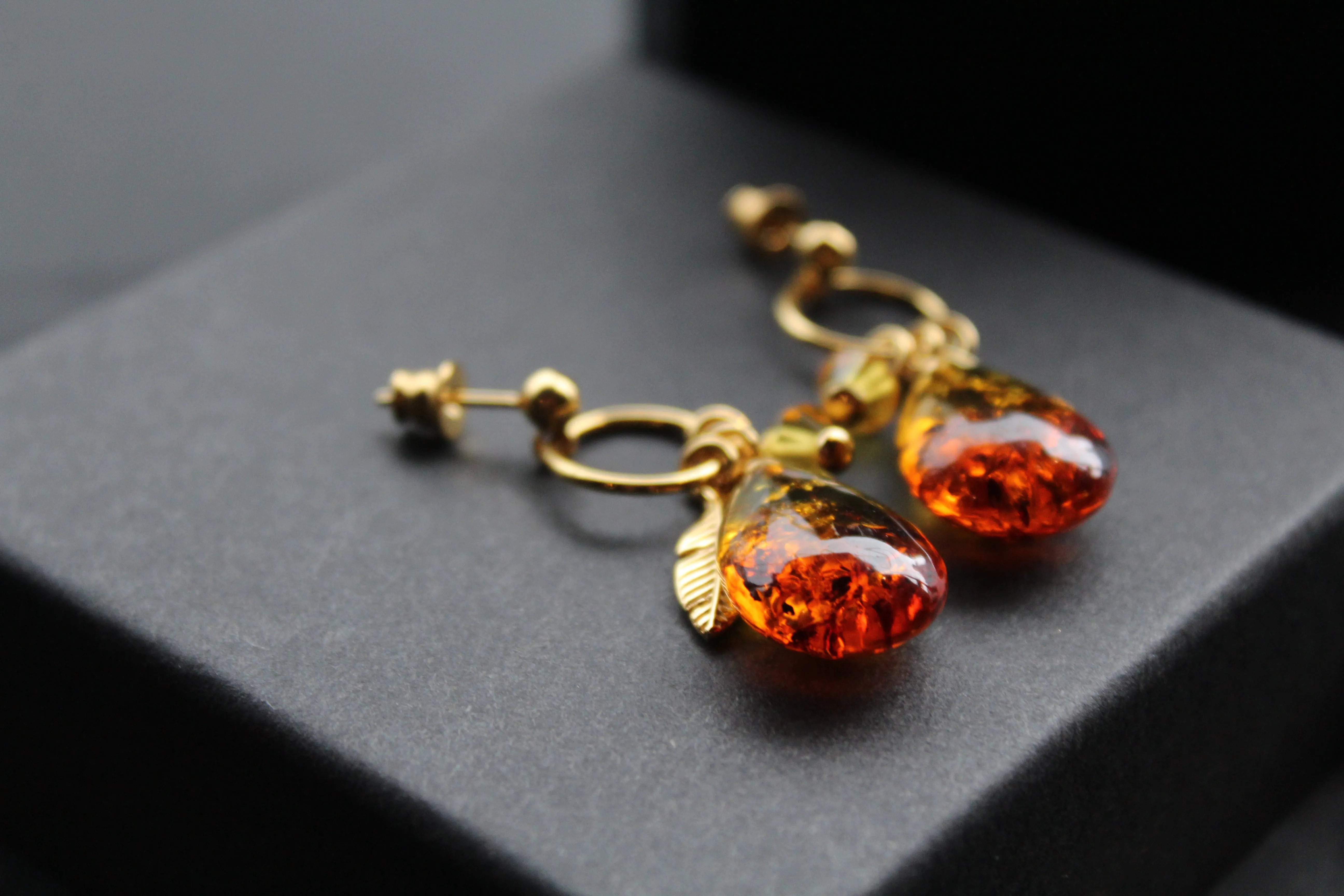 Gold Vermeil Ombre Amber Drop Earrings