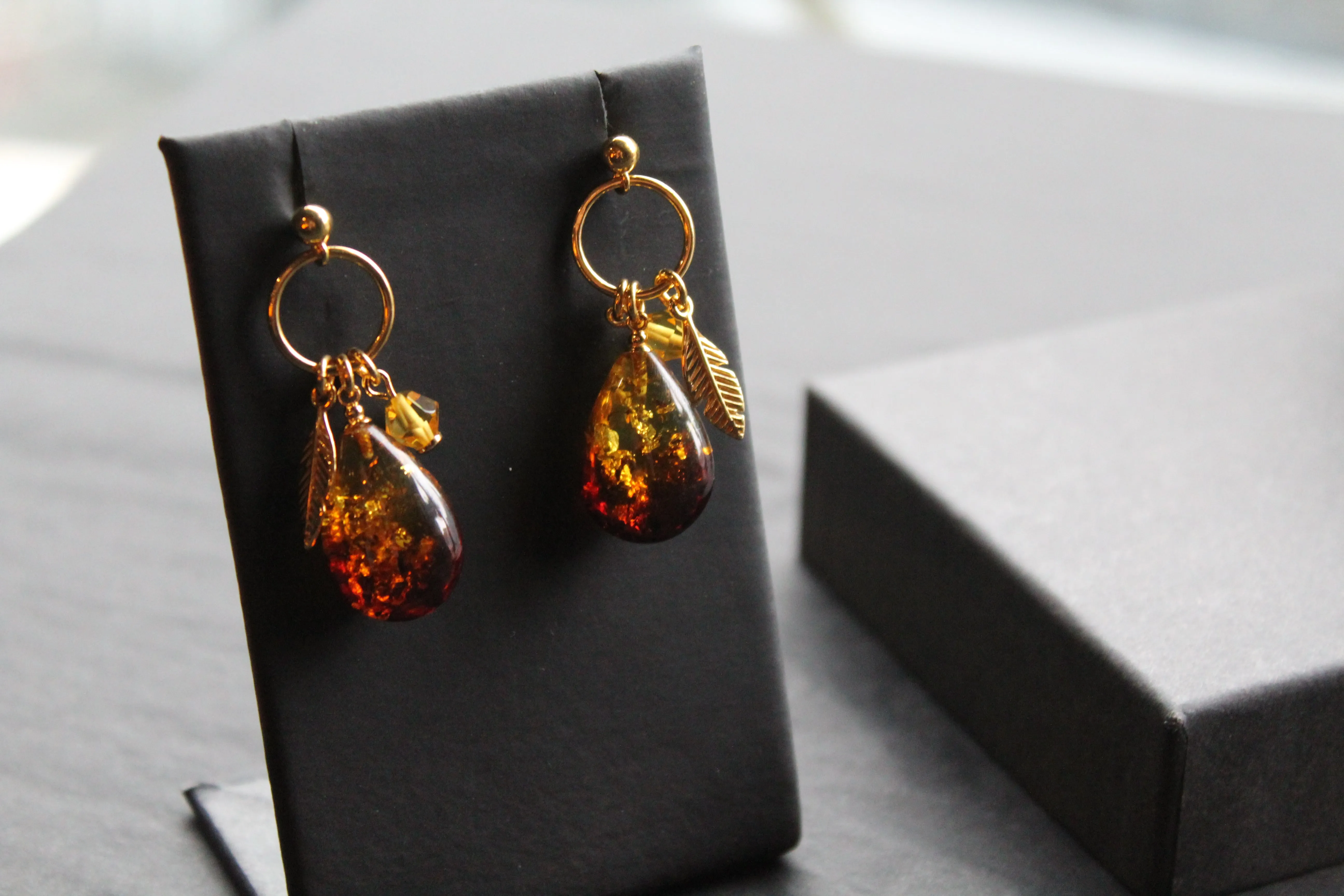 Gold Vermeil Ombre Amber Drop Earrings