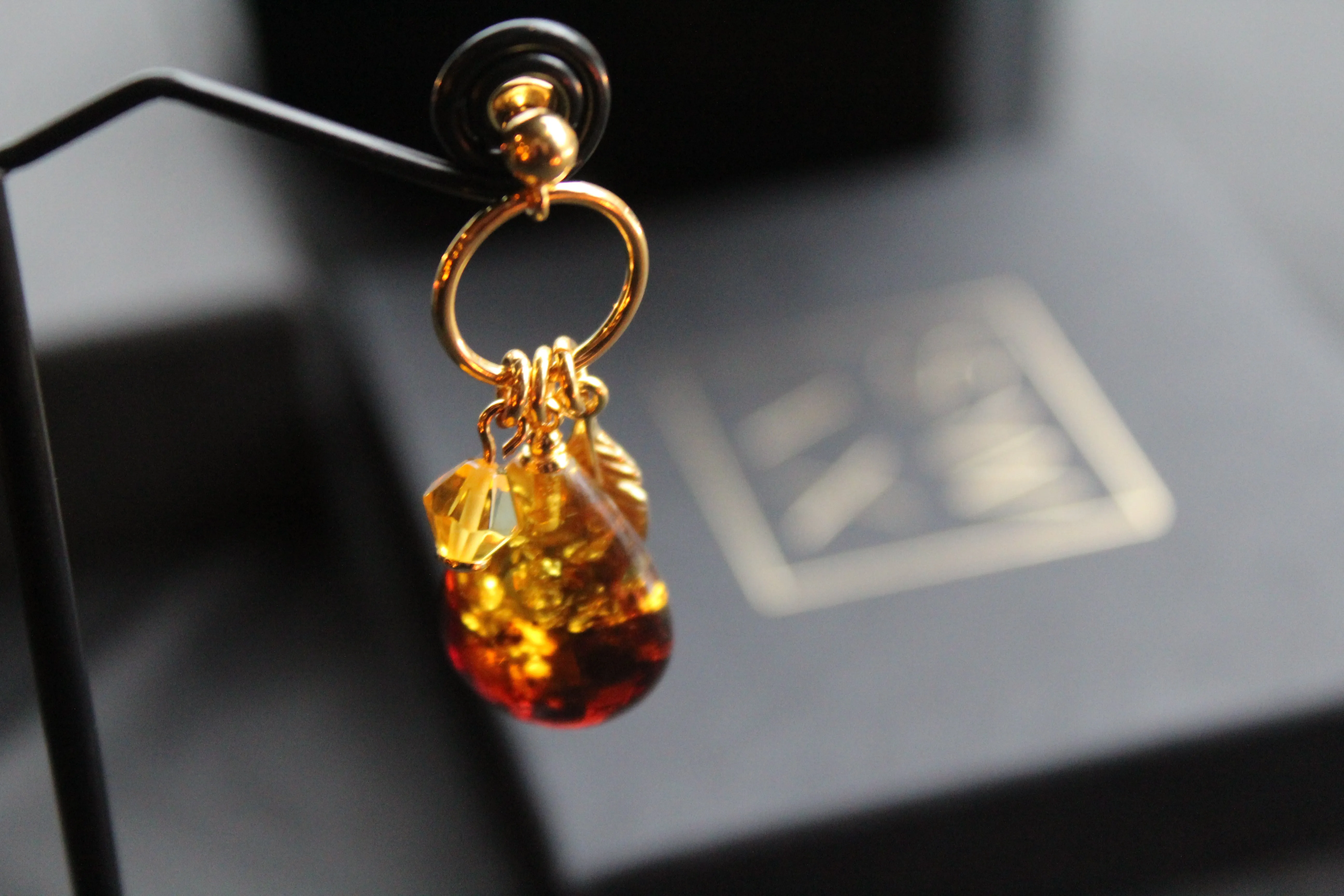 Gold Vermeil Ombre Amber Drop Earrings