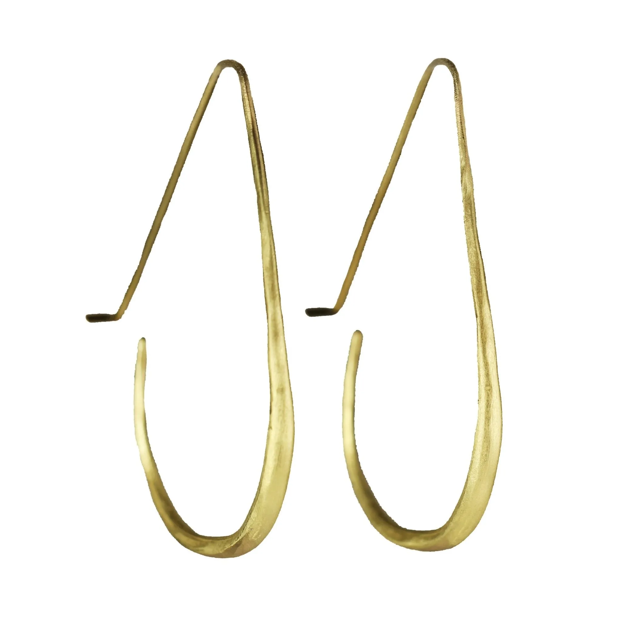 Gold Vintage Elongated Hoop Earrings
