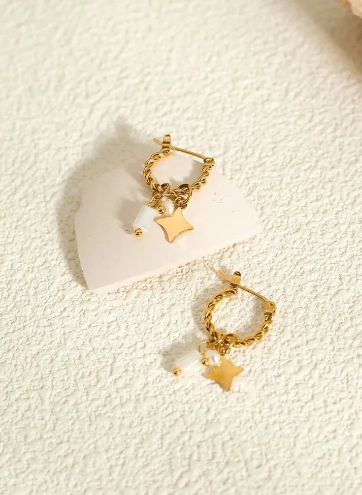Golden Enchantment Hoops Earrings