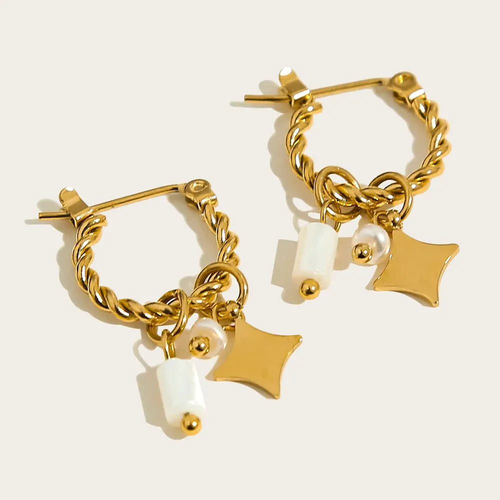 Golden Enchantment Hoops Earrings