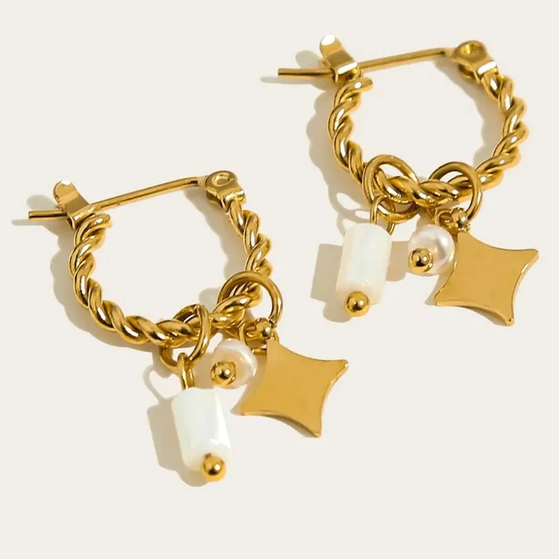 Golden Enchantment Hoops Earrings