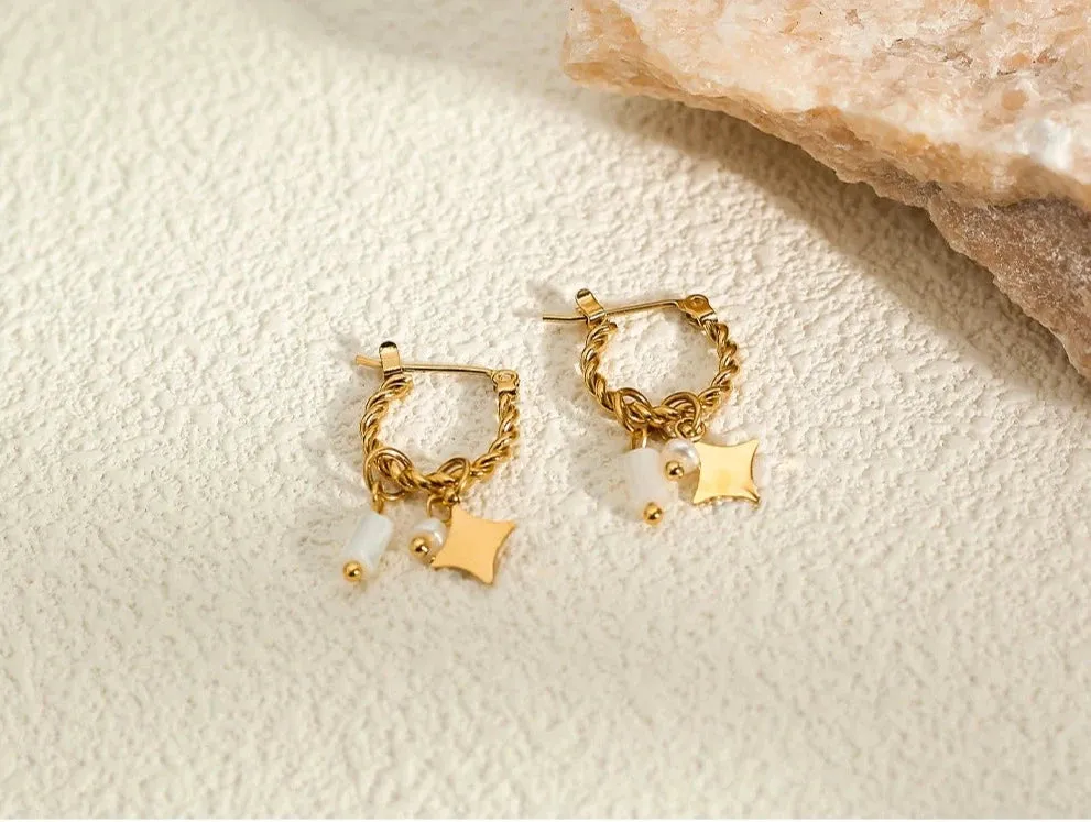 Golden Enchantment Hoops Earrings