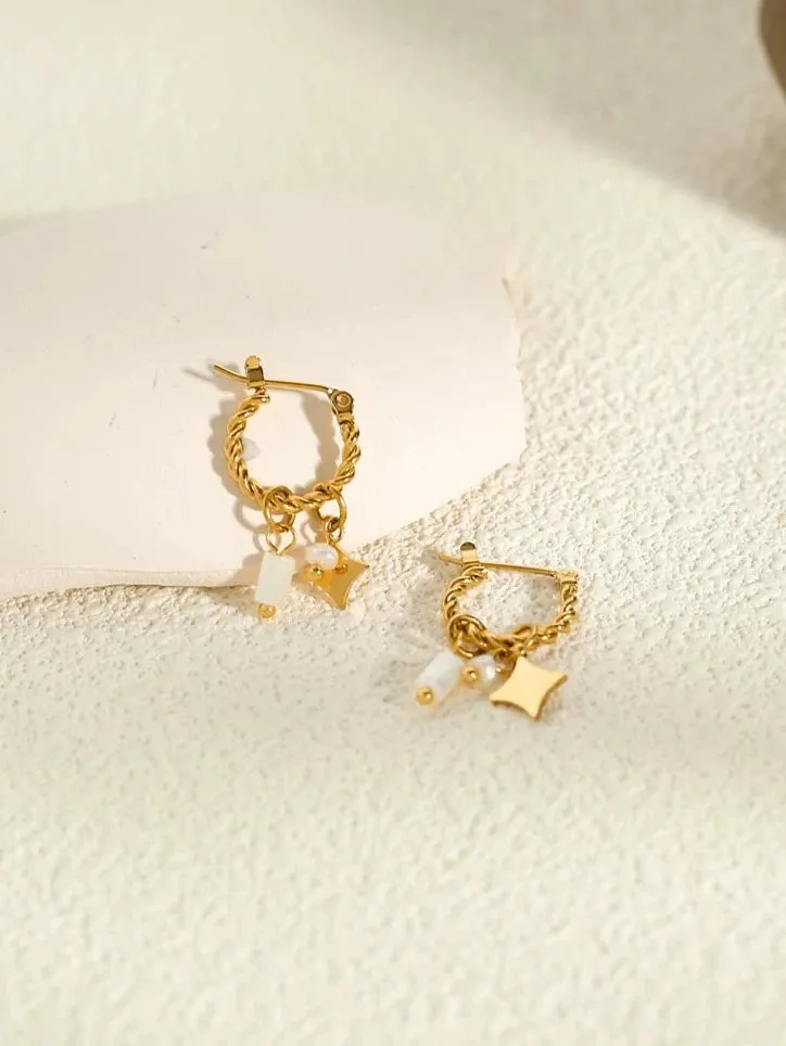Golden Enchantment Hoops Earrings