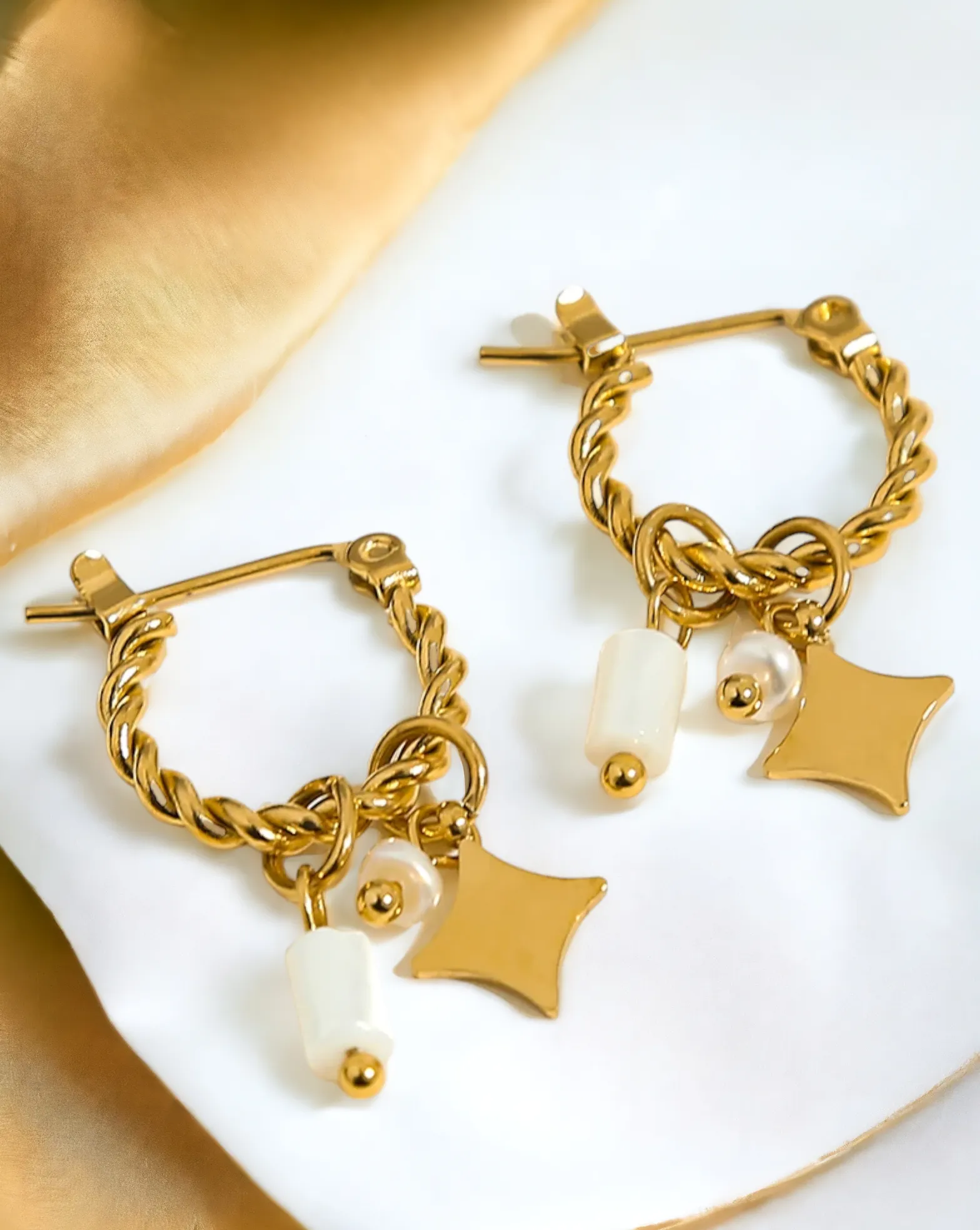 Golden Enchantment Hoops Earrings