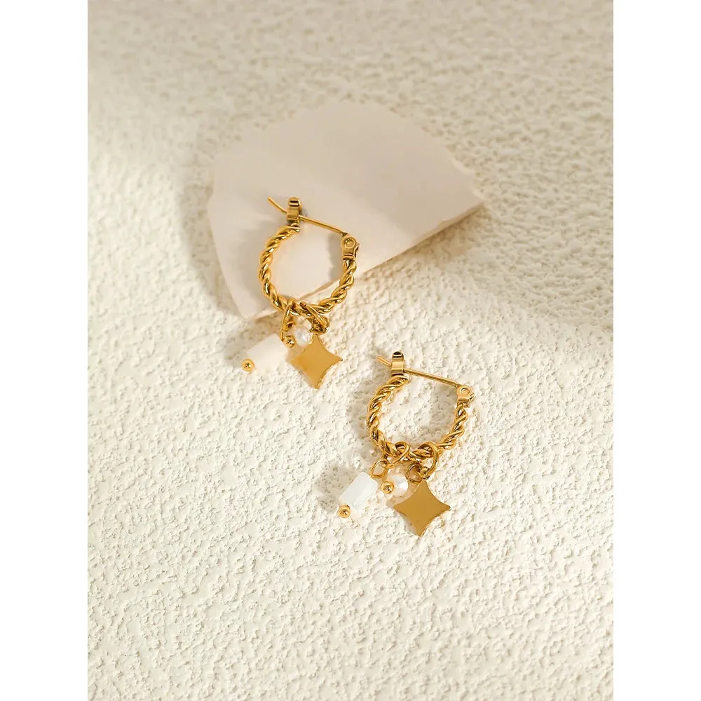Golden Enchantment Hoops Earrings