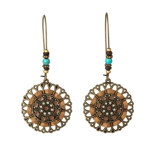 Golden Leaf Dangle Drop Earrings