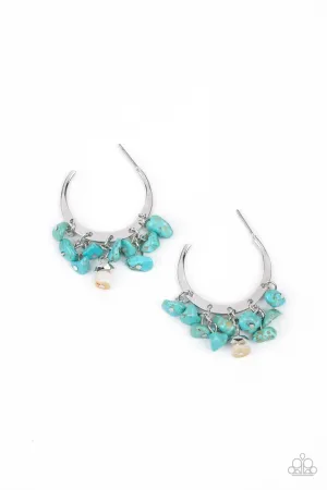 Gorgeously Grounding Blue Paparazzi Earrings
