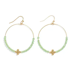 Green Beaded Drop Earrings