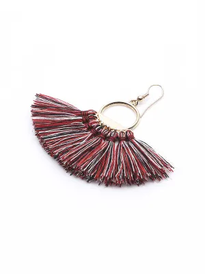 Hand-made fan-shaped Tassel Earrings