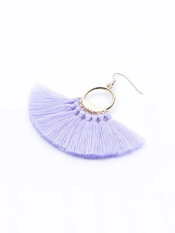 Hand-made fan-shaped Tassel Earrings