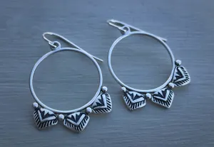 Hand Stamped Hoop Earrings