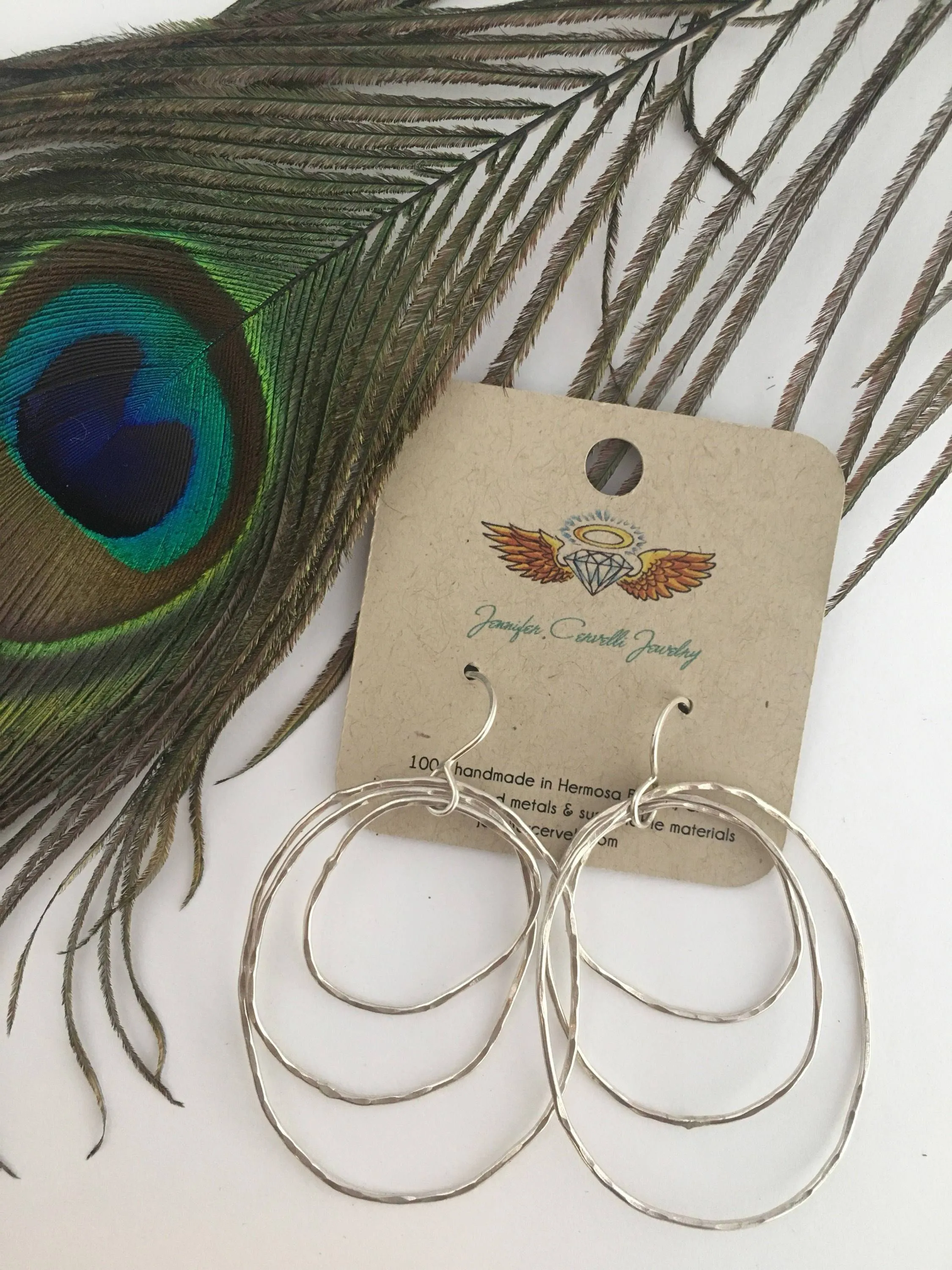 Handmade Peacock Feather Earrings - Nature-Inspired Jewelry for Everyday Wear