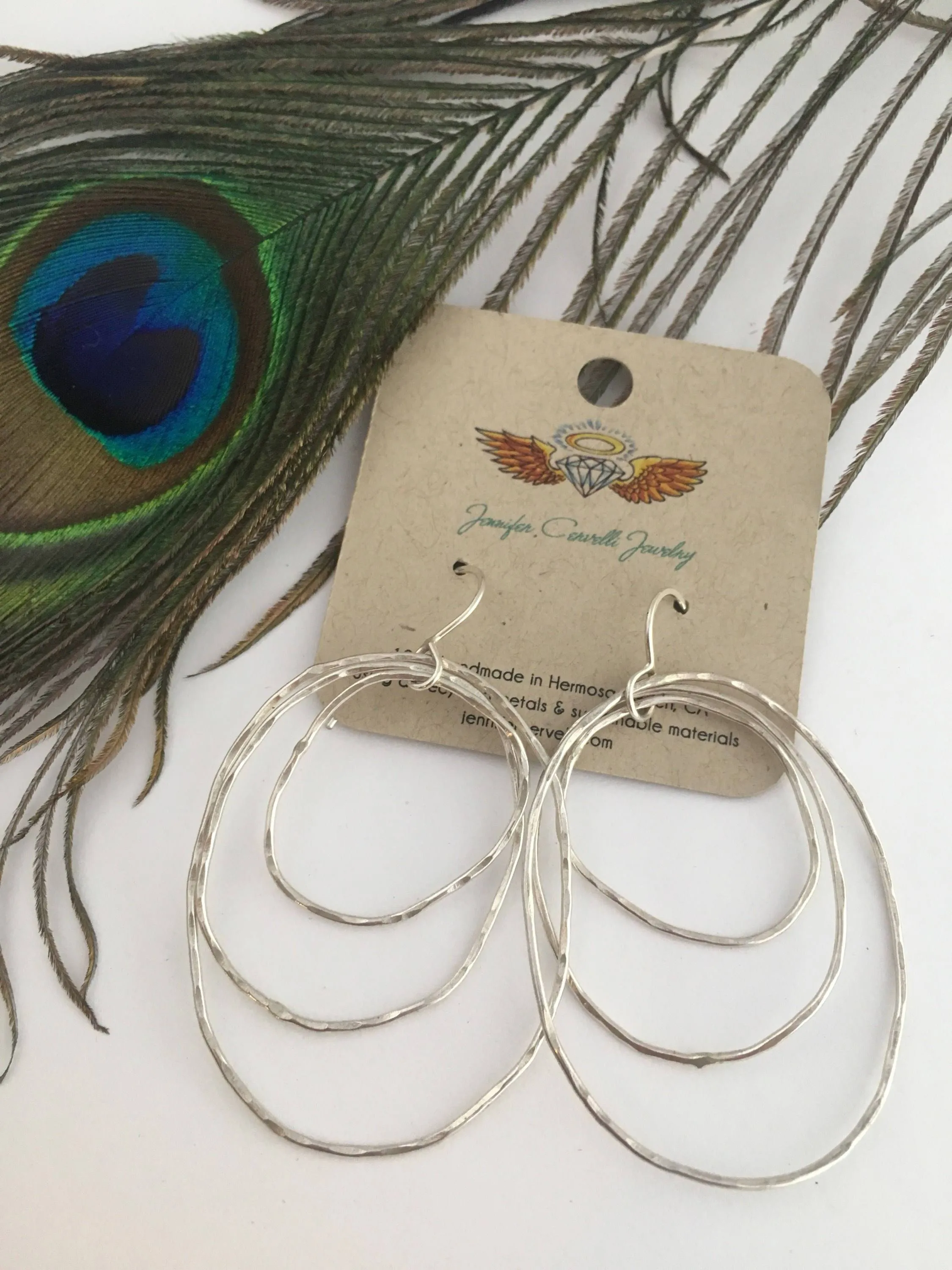 Handmade Peacock Feather Earrings - Nature-Inspired Jewelry for Everyday Wear