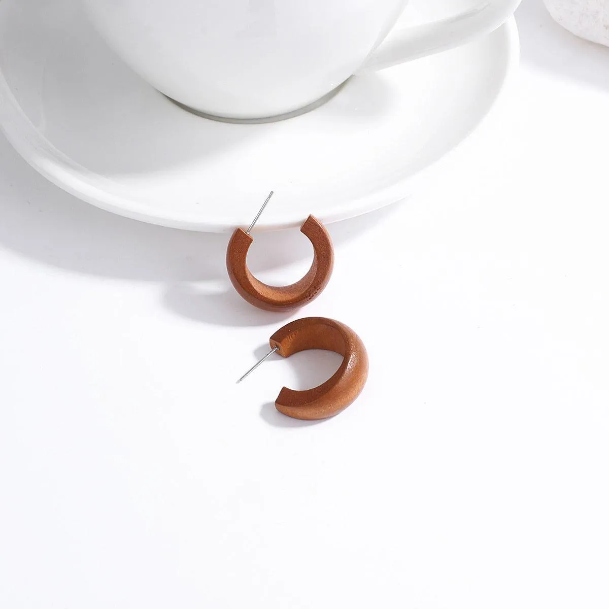 Handmade Rattan Wooden Drop Earrings