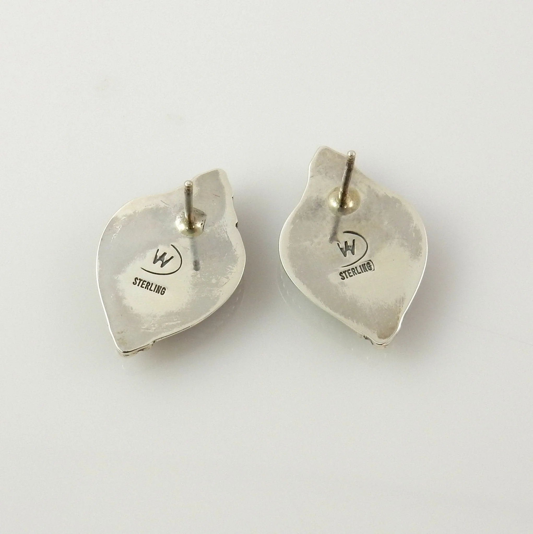 Handmade Sterling Silver Turquoise Topaz Heart Post Earrings