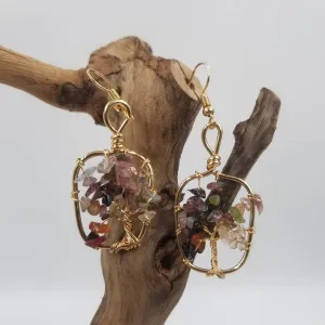 Handmade Wired Natural Crystal Earrings