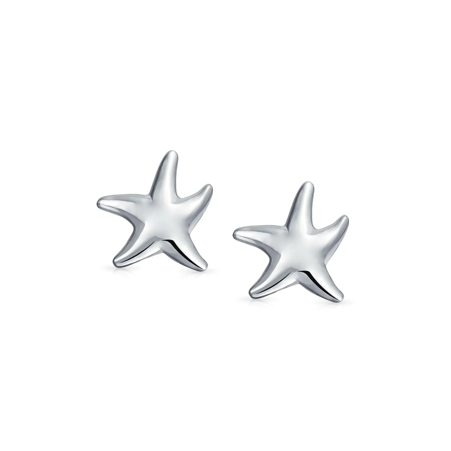 Hawaii Ocean Starfish Stud Earrings in Sterling Silver - Tropical Beach Jewelry
