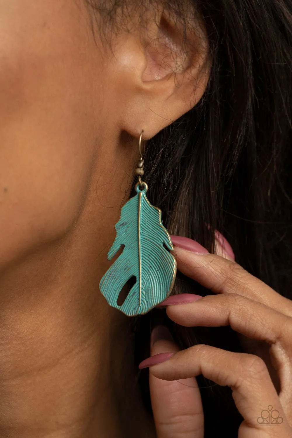 Heads QUILL Roll Brass Earrings Paparazzi