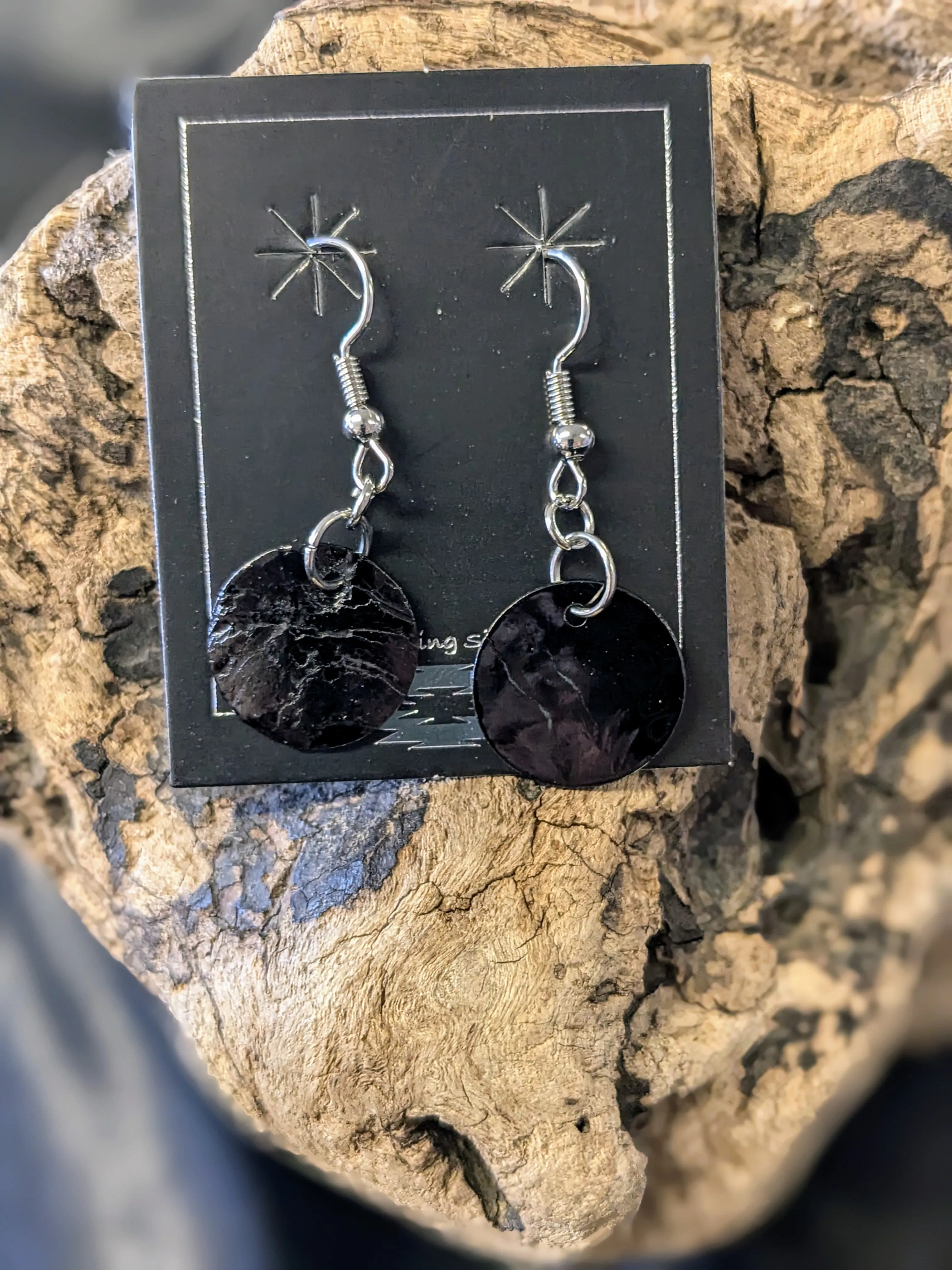 Heart and Round Shell Earrings