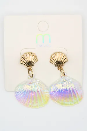 HOLOGRAPHIC SHELL EARRINGS