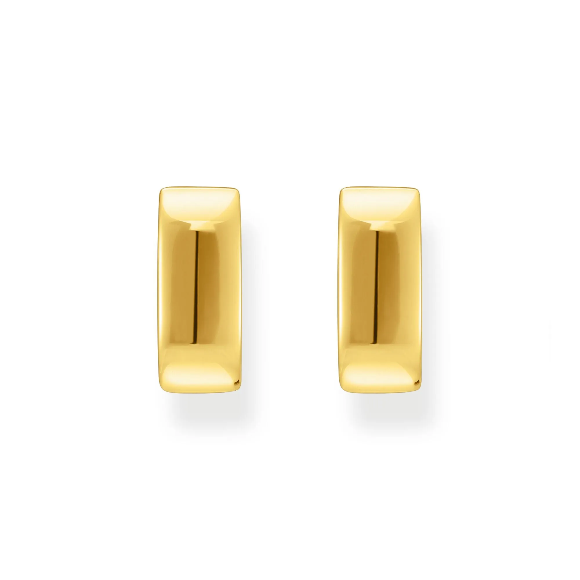 Hoop earrings in angular shape mini gold