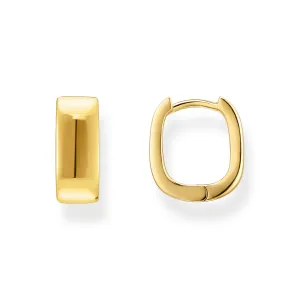 Hoop earrings in angular shape mini gold