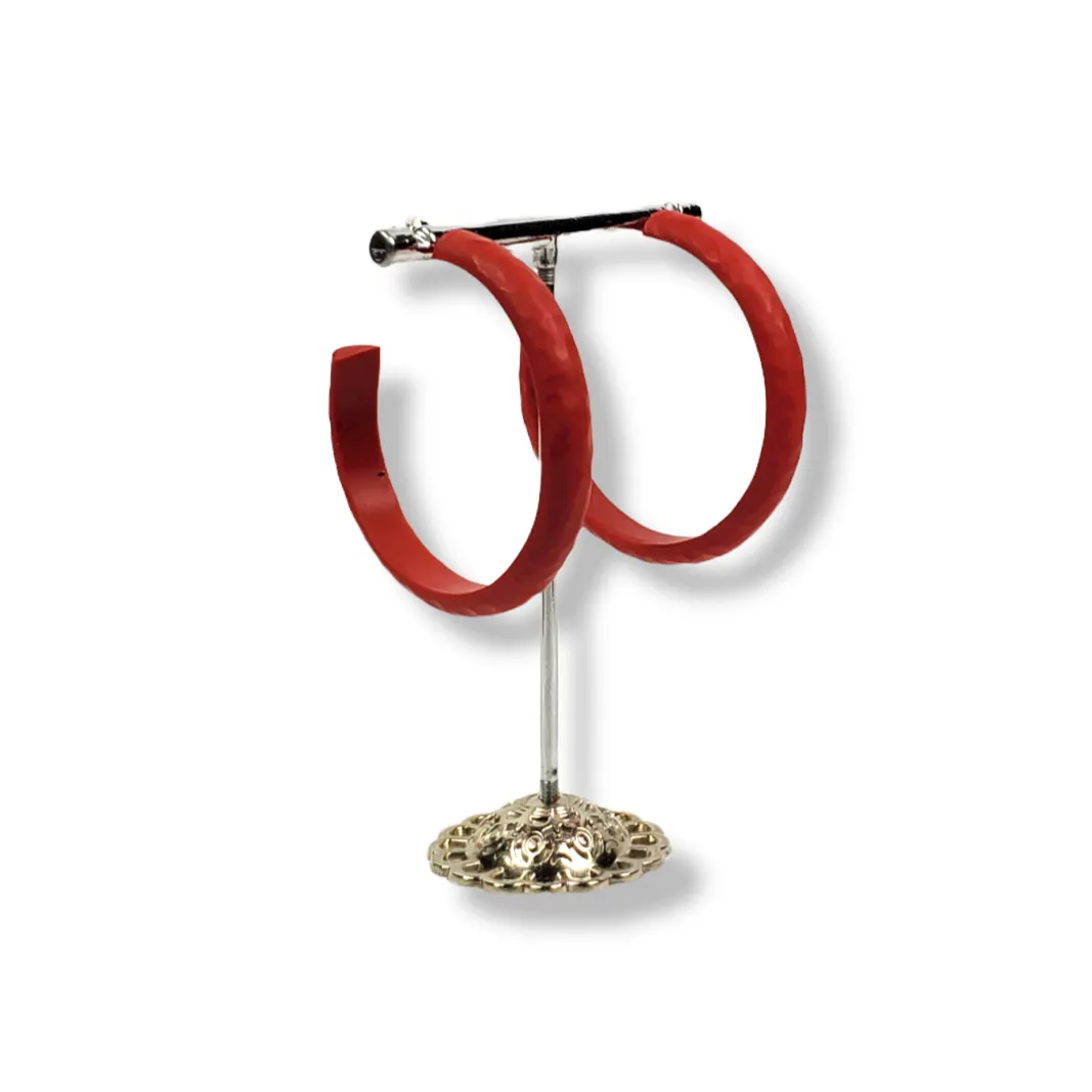 Hoop Earrings Large - HammeScarlett Solid Color  - Scarlett
