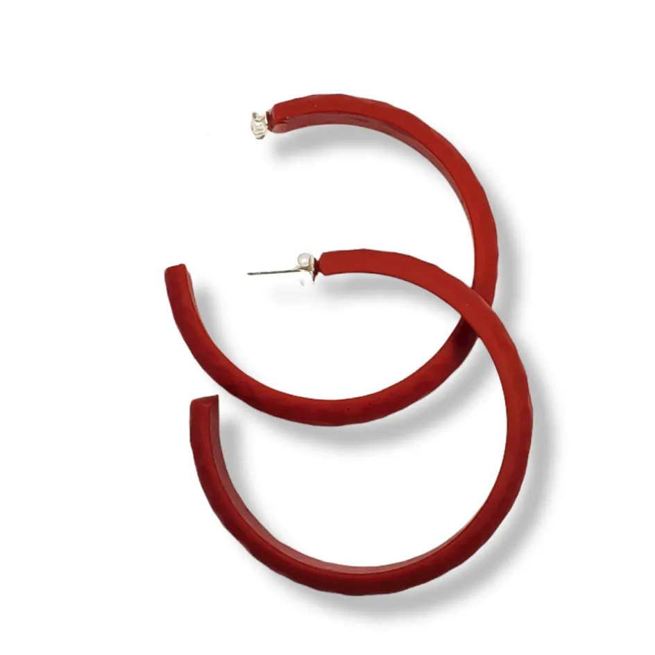 Hoop Earrings Large - HammeScarlett Solid Color  - Scarlett
