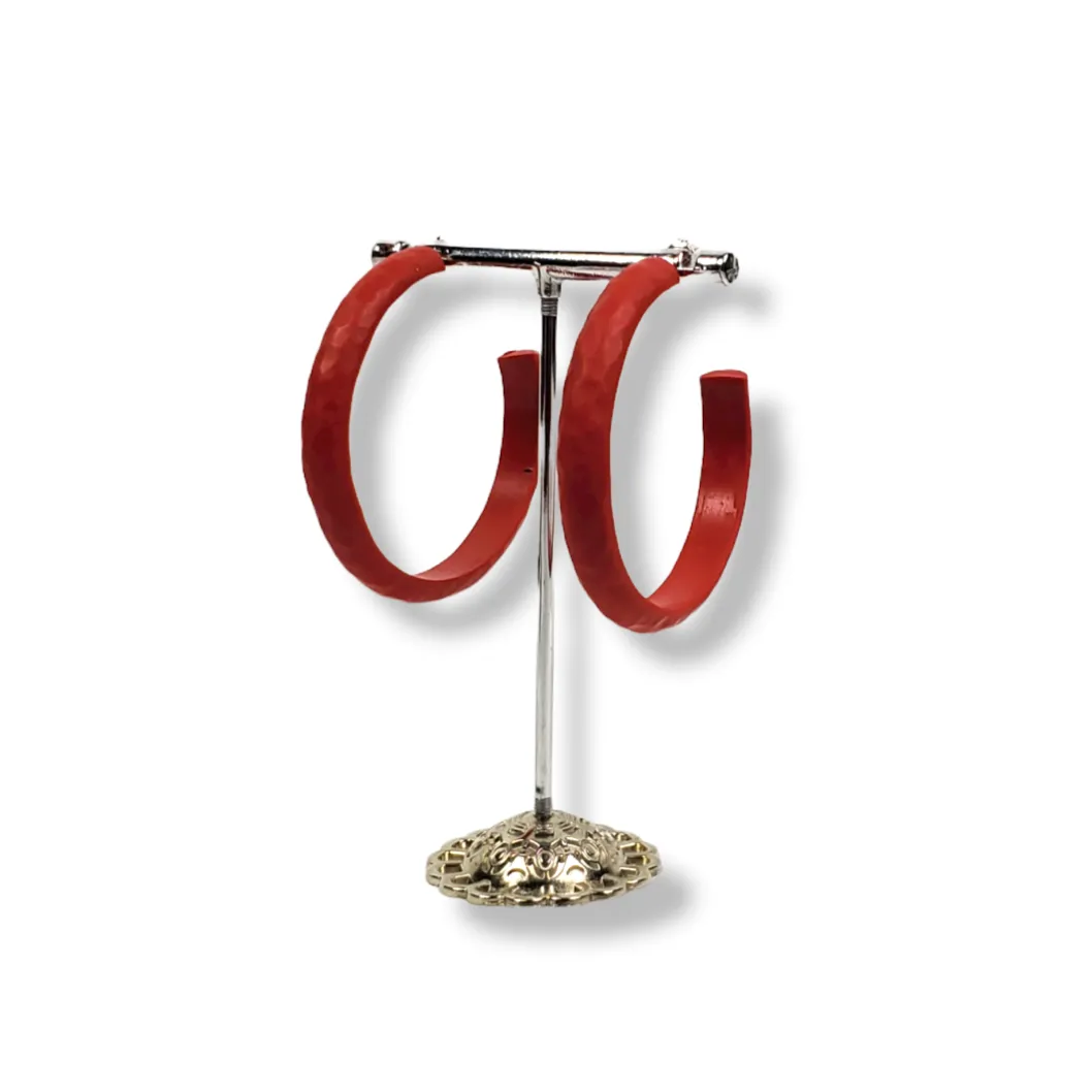 Hoop Earrings Large - HammeScarlett Solid Color  - Scarlett