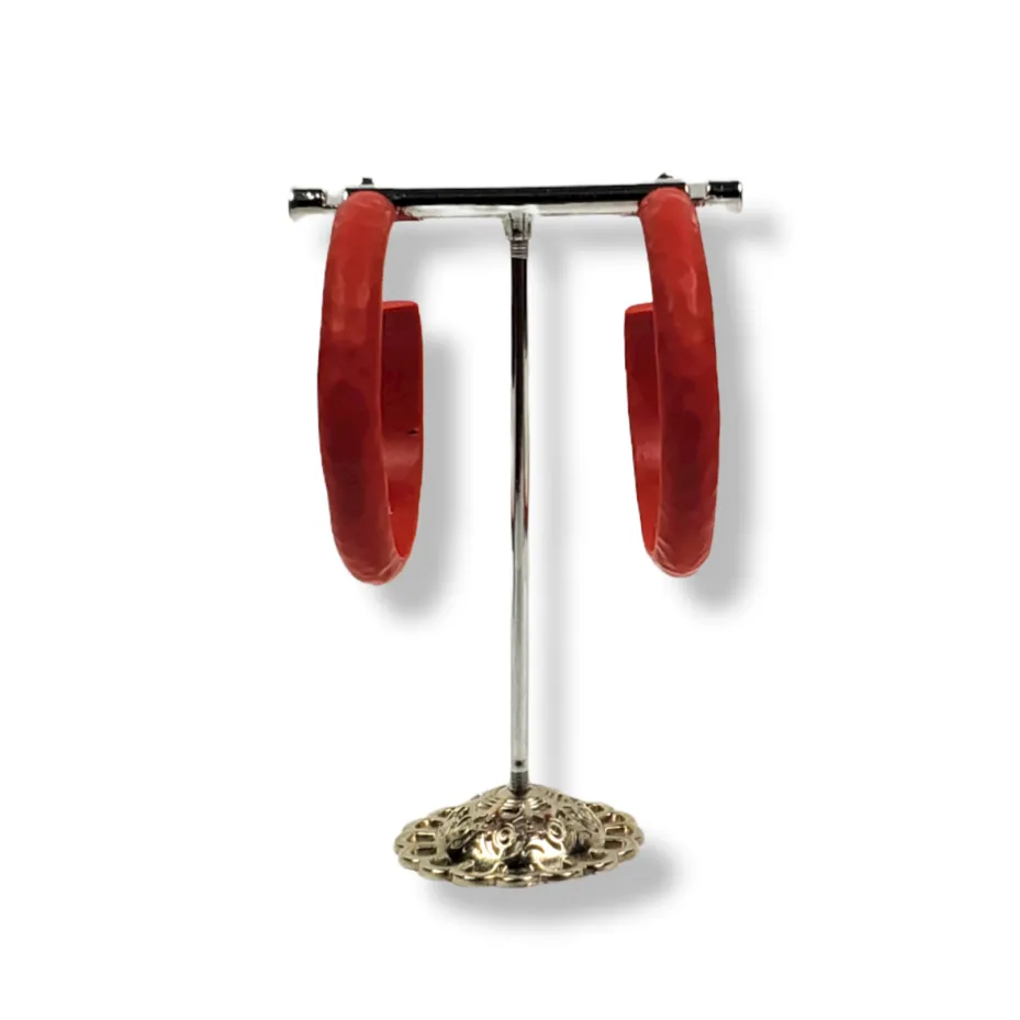 Hoop Earrings Large - HammeScarlett Solid Color  - Scarlett