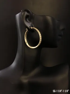 Hoop with stones earrings 10K solid gold