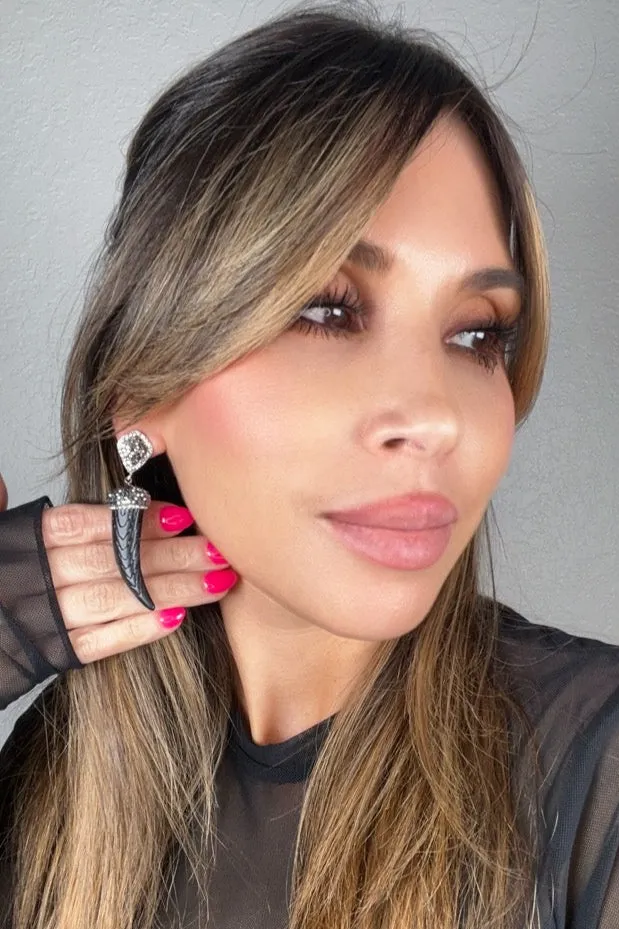 Horn Crystal Dangle Earring