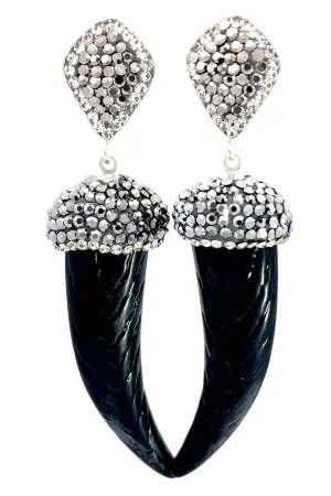 Horn Crystal Dangle Earring