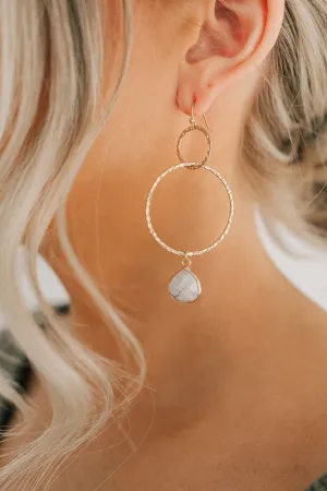 Howlite Hoop Earrings