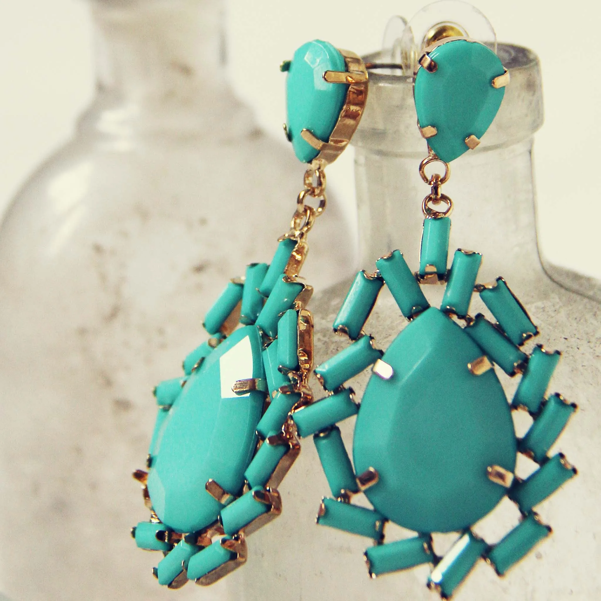 Iced Turquoise Earrings