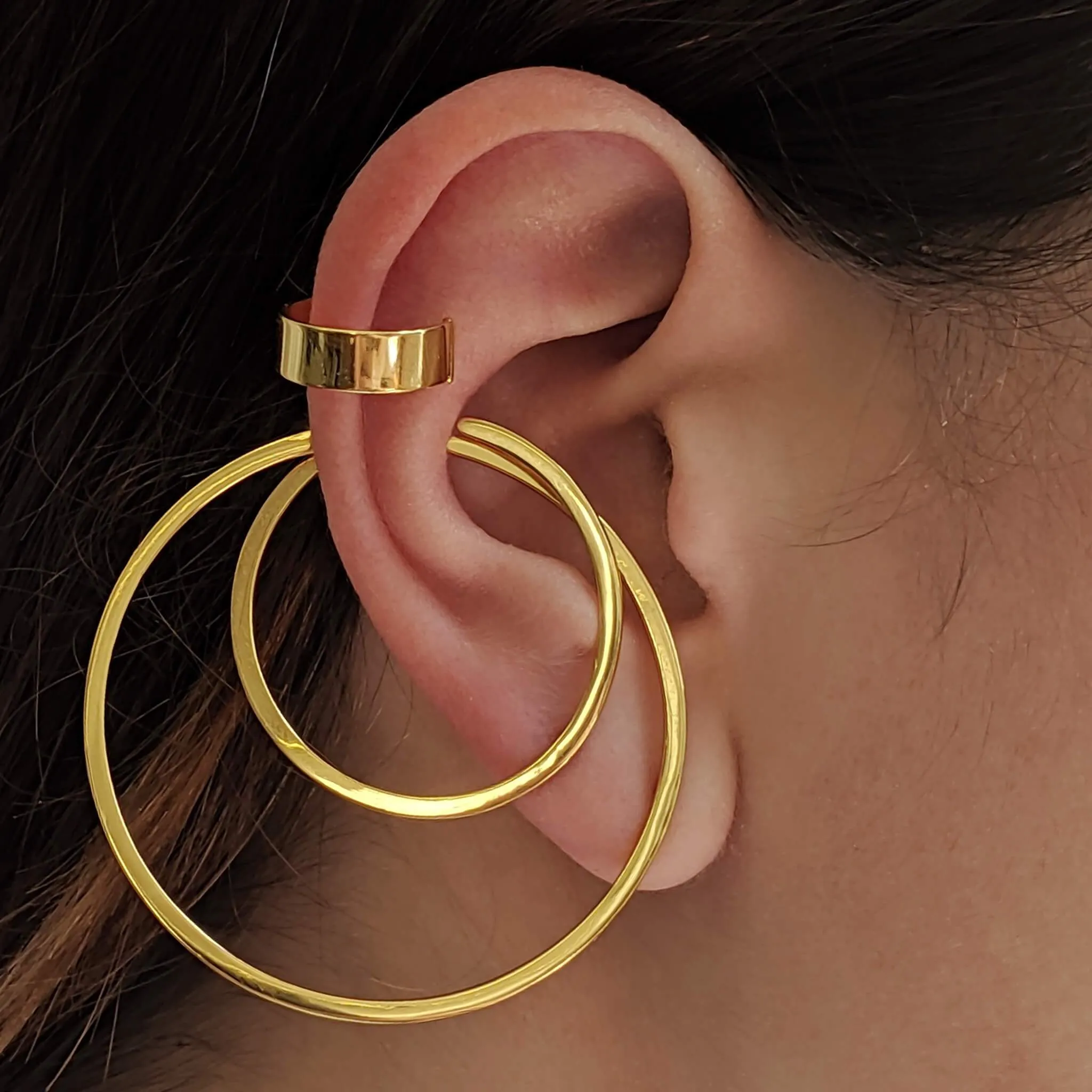 Illusion Hoops in Sterling Silver