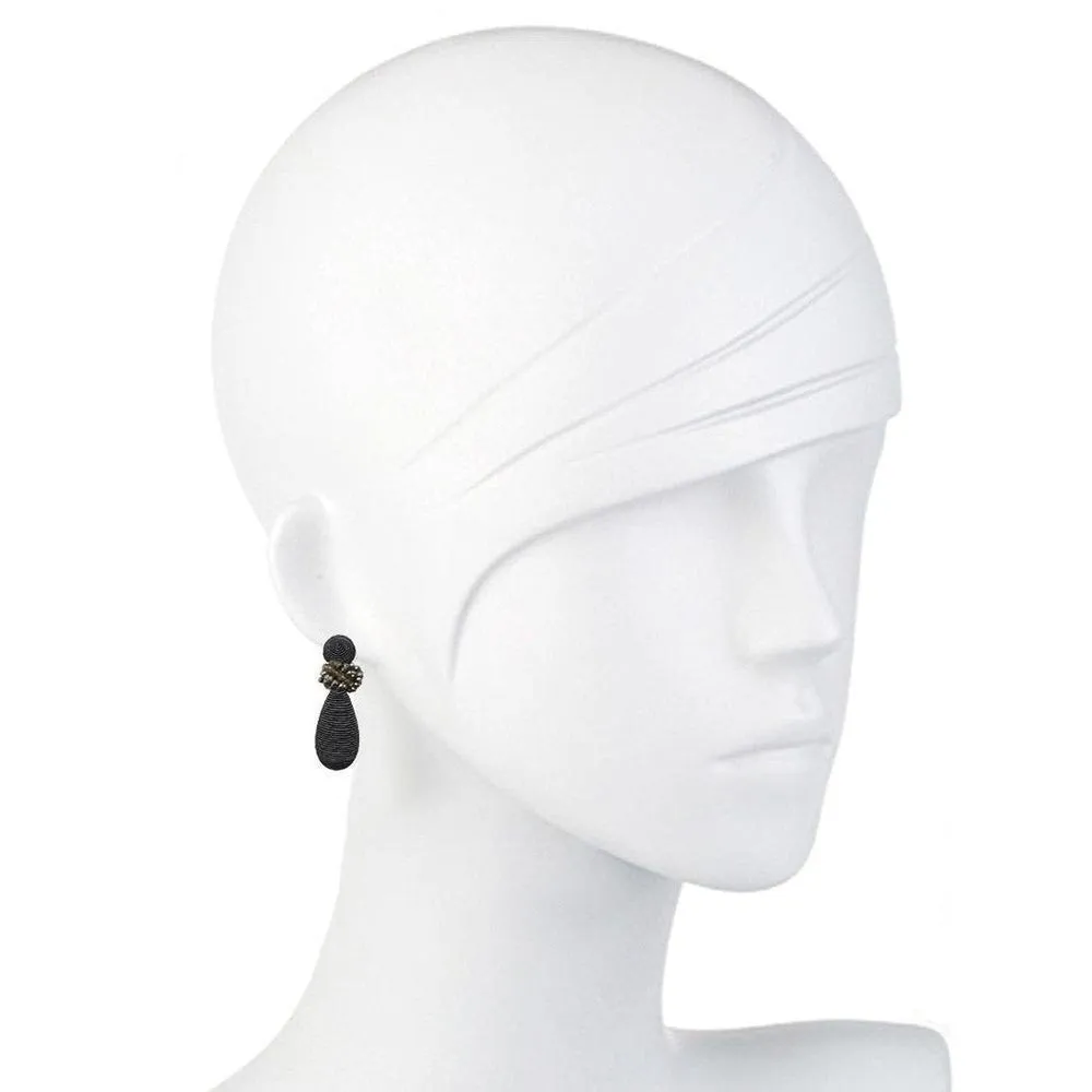 Imperial Bead Knotted Teardrop Earrings