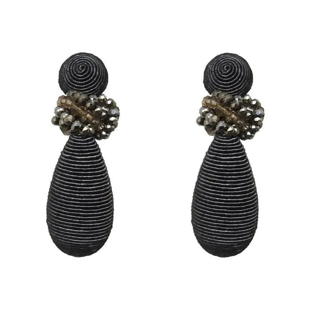 Imperial Bead Knotted Teardrop Earrings
