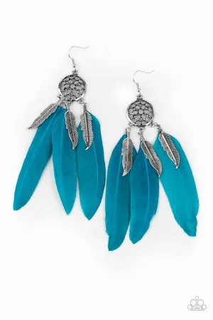In Your Wildest DREAM-CATCHERS Blue Paparazzi Earrings