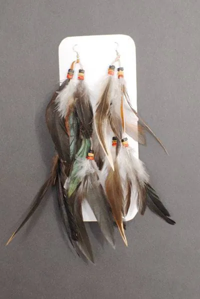 Indian Feather Earrings Extra Long
