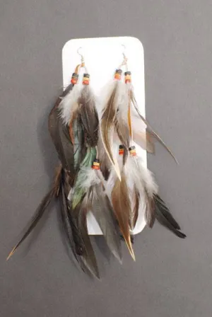 Indian Feather Earrings Extra Long