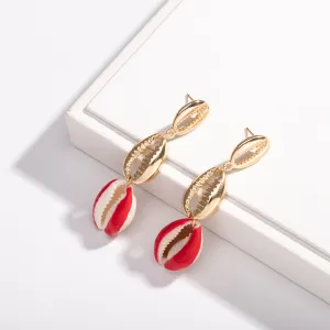 INS Accessories Natural Fashion Shell Earrings Geometric Tassel Earrings